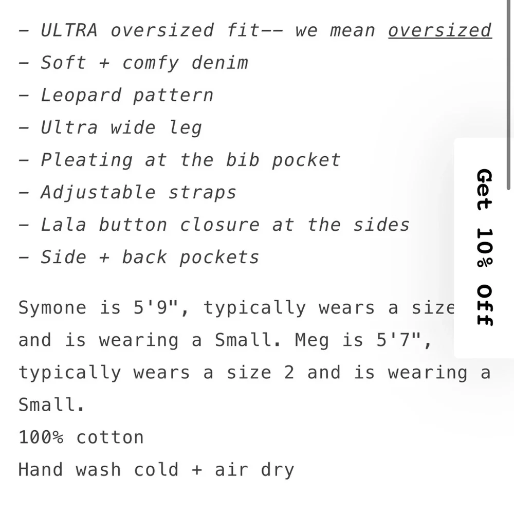 Dressed in LALA Big Feelings Oversized Denim Overalls in Vintage Leopard - Picture 7 of 7